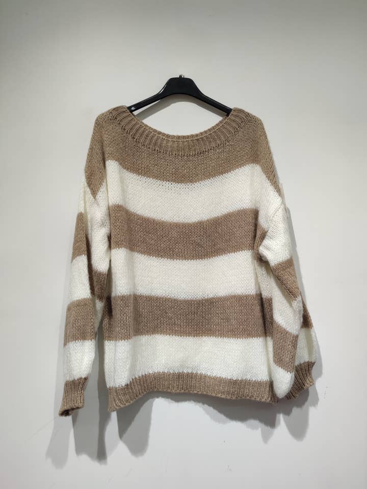 Pomelo paris - Wholesale Knitted jumper – Women′s - Romy Stripe1