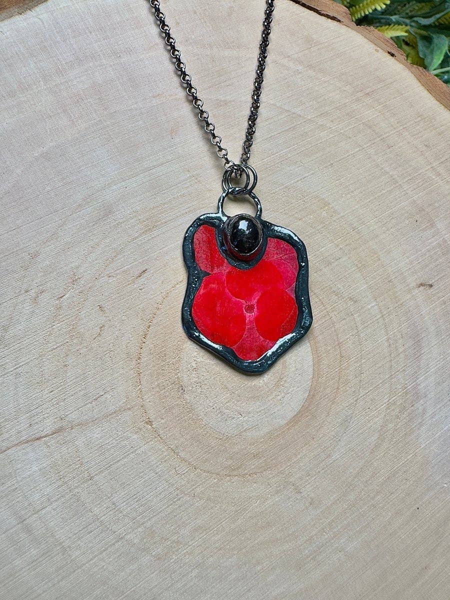 Copper Ashes - Wholesale Pendant/Charm Necklace - Ophelisse- Pietersite and Flower Necklace