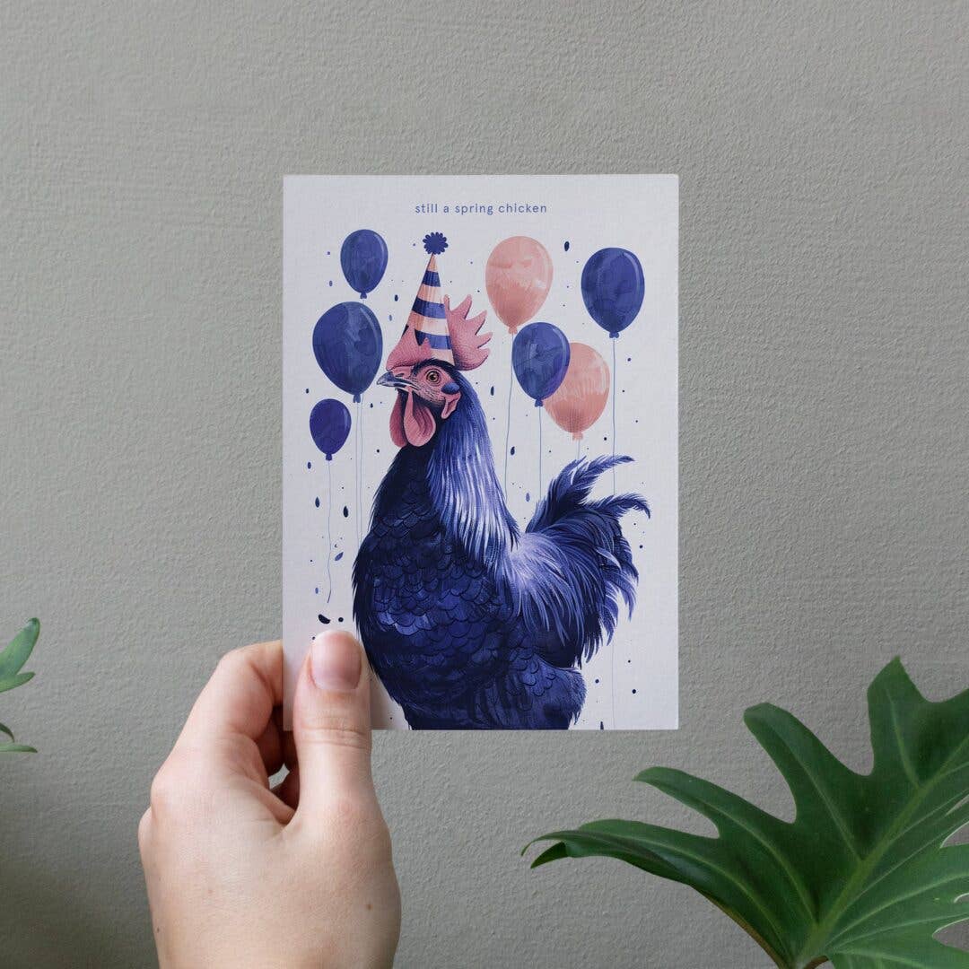 Botanopia - gifts , decor and cards for plant lovers - Wholesale Birthday Card - Still a spring chicken | Funny Birthday Cards4