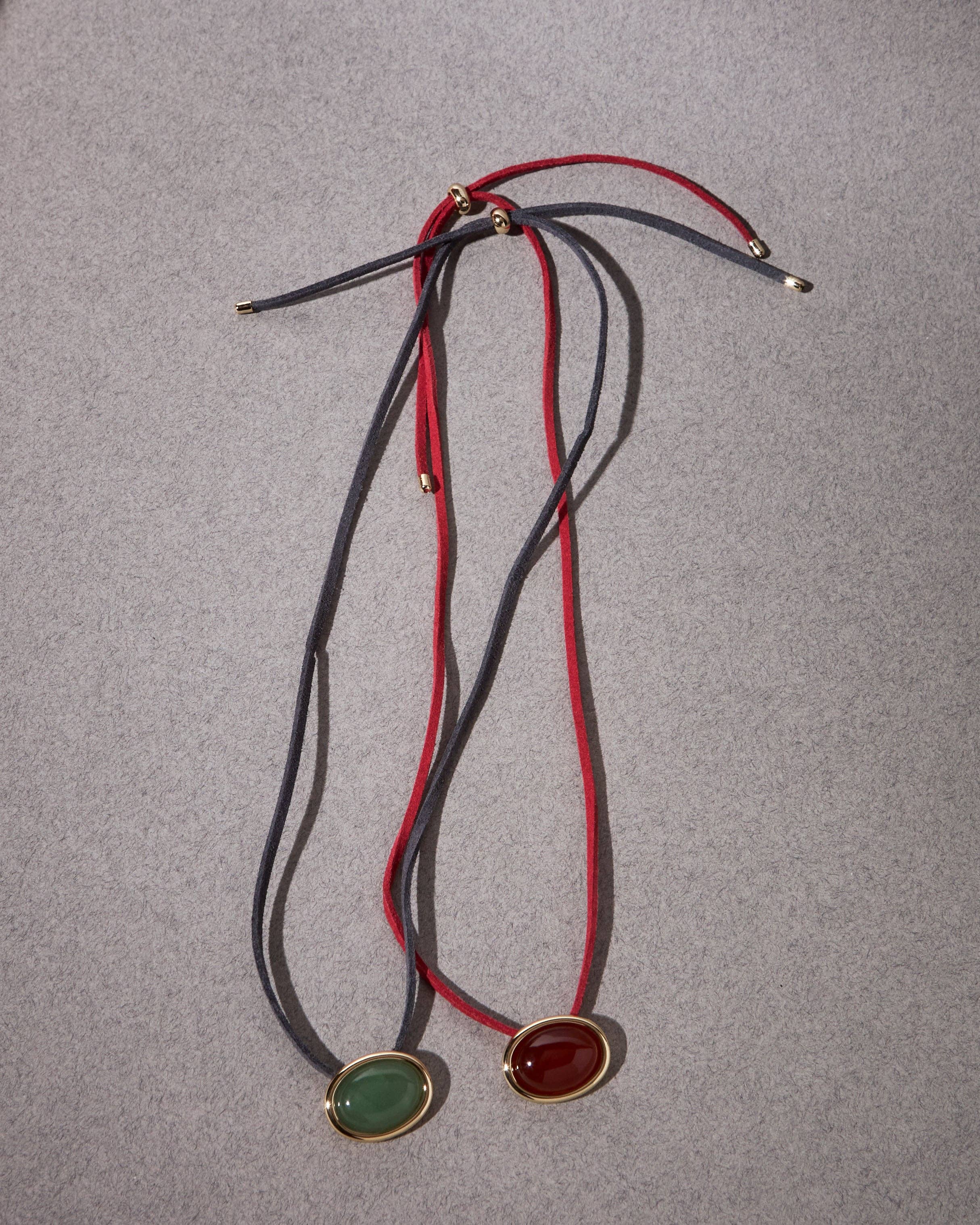 Luv AJ - Wholesale Pendant/Charm Necklace - Sunset Stone Cord Necklace- Red3