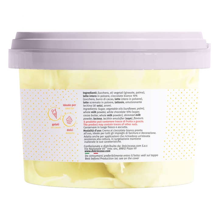 Dolcincasa.com - Vente Chocolat - Crème au chocolat blanc - à tartiner et à garnir - 1 kg