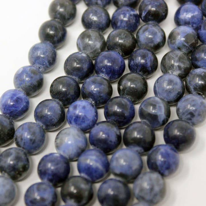 Gema Azul Sodalita Cuentas de Lapidario de 8 mm Hebra de 15 Pulgadas. para venta al por mayor de Lapidary Central