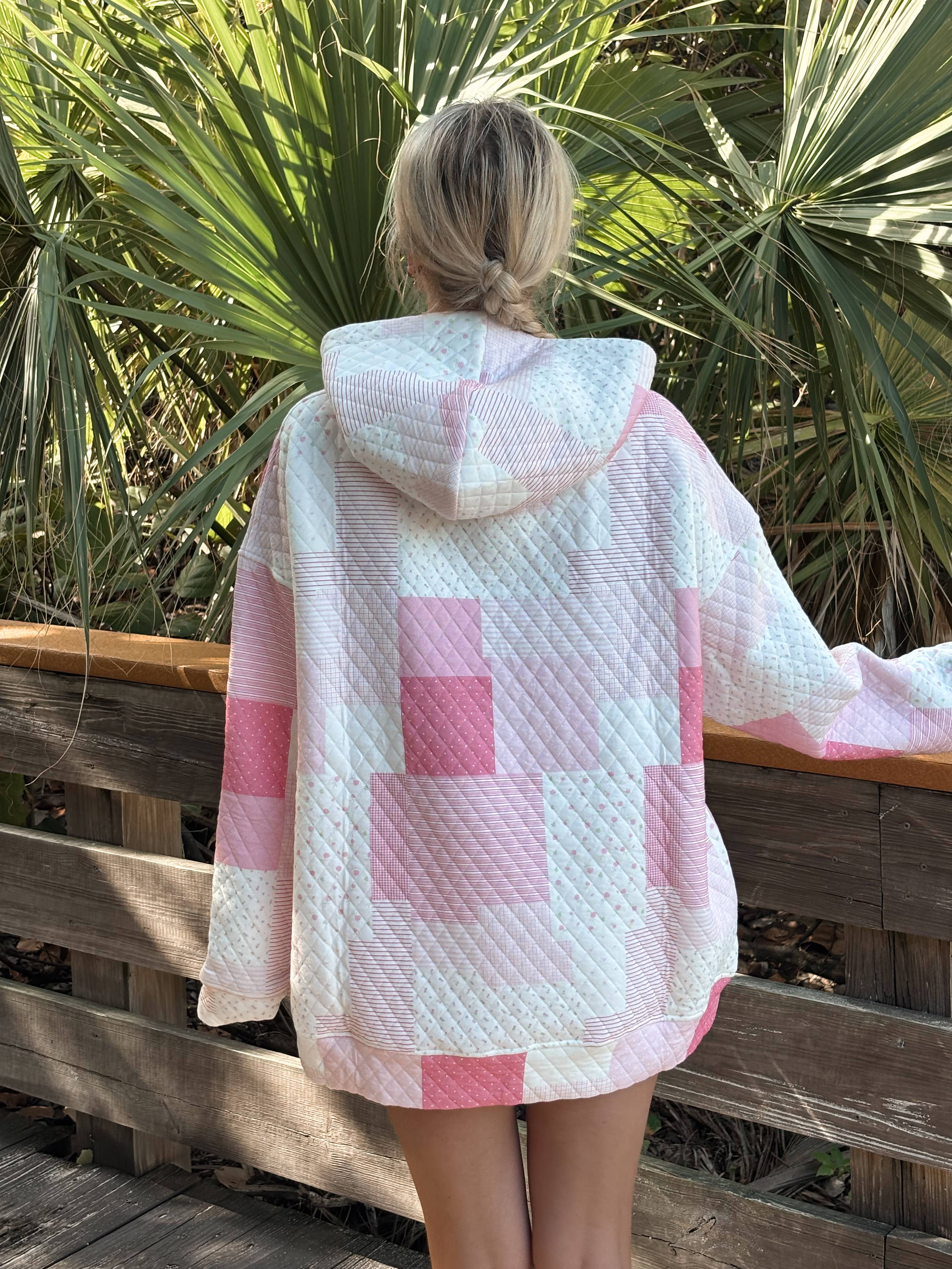 Sunkissed Coconut - Wholesale Hoodie - Women's - Margo Quilted Patchwork Hoodie7