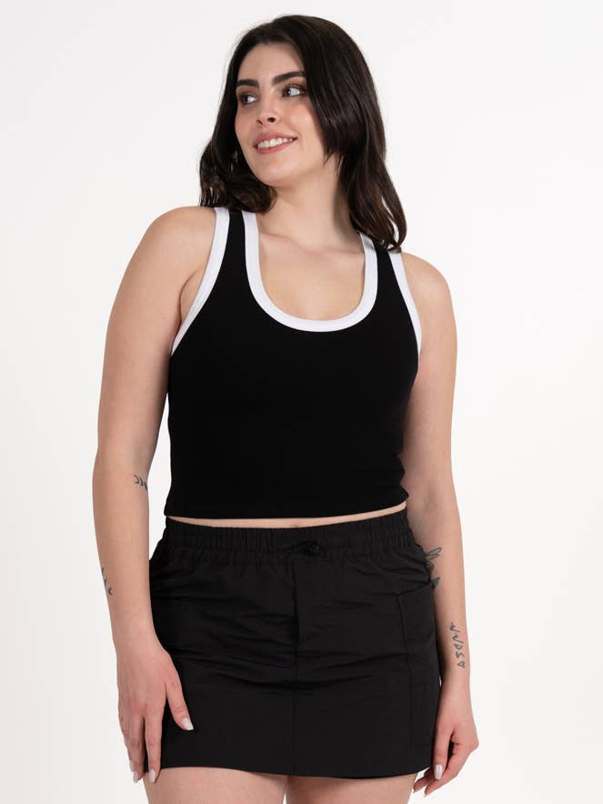 Bamboo Two Tone Rib Tank- CEBT1014TT for wholesale by C'est Moi Clothing Co