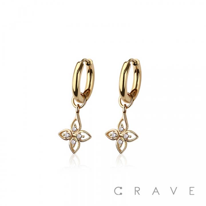 CRAVE BODY JEWELRY - Wholesale Huggie Earrings - PAIR OF 316L STAINLESS STEEL HUGGIE/HOOP VENETIAN PRINCESS M