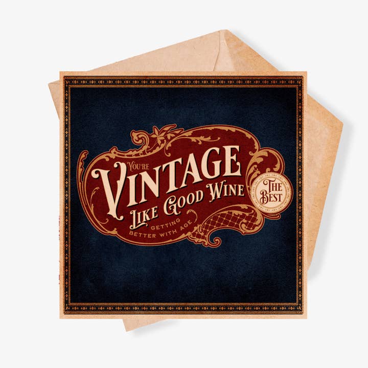 Better with Age Vintage Greeting Card Humour Cards Funny Design Heritage for wholesale by KDW Creatives