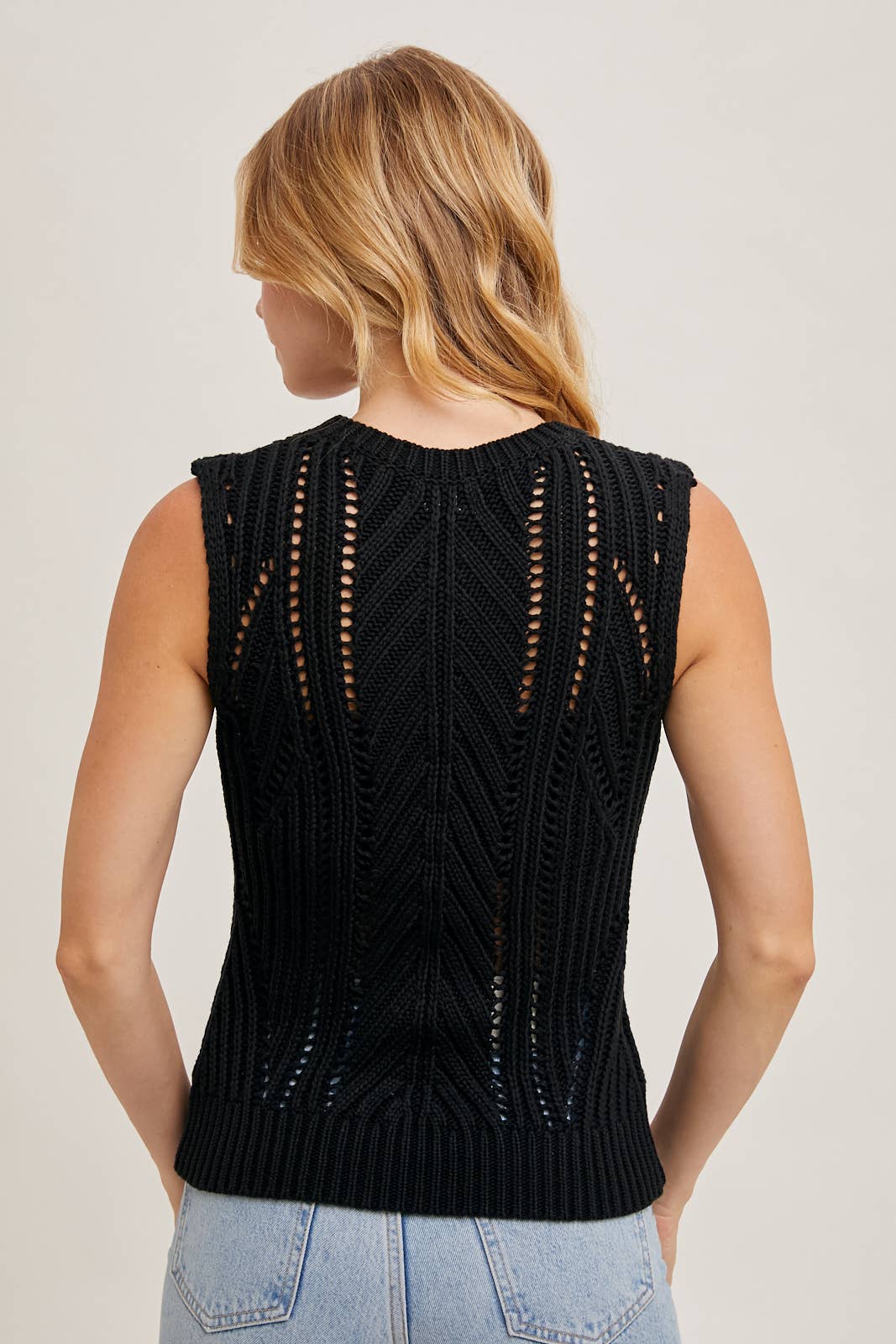 Bluivy – wholesale Linne (Tryckt) - Dam – SKIR ÖPPEN STICKAD TRÖJA7