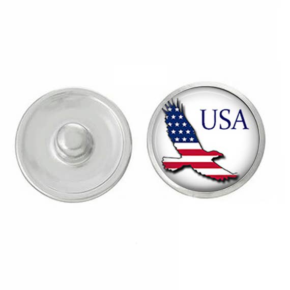USA - Roter weißer und blauer Adler - Snap Schmuck - Amerika für den Großhandel von Say It in A Snap Jewelry