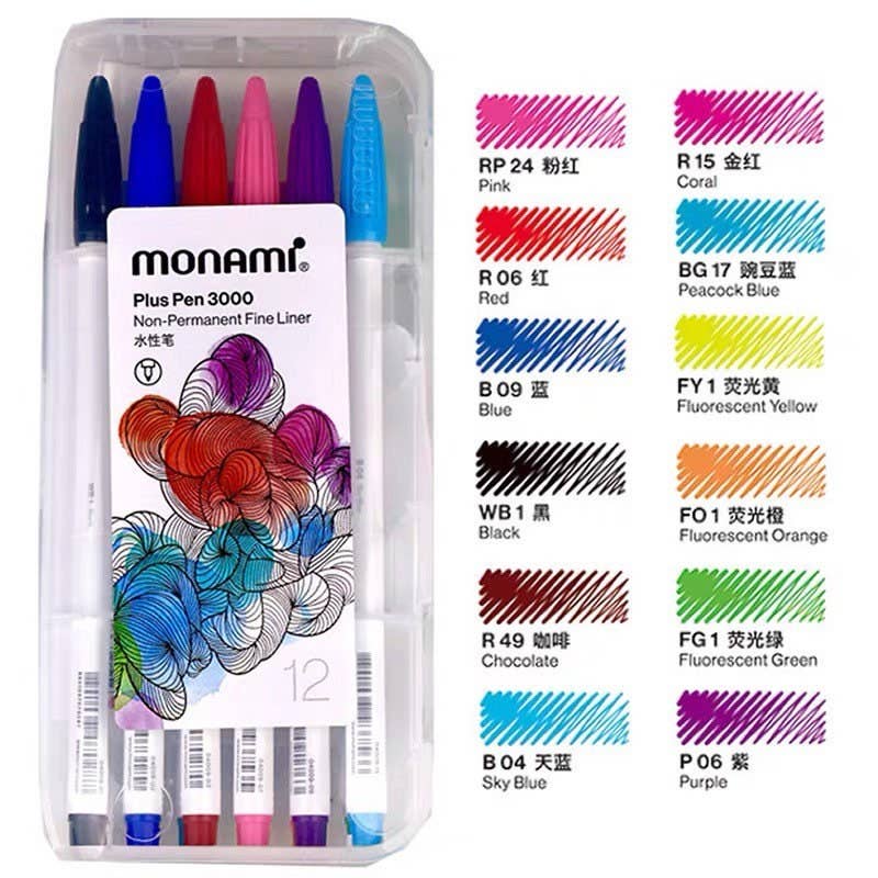 Hello Claws Limited – Großhandel Stift – Monami Plus 3000 Stiftset1
