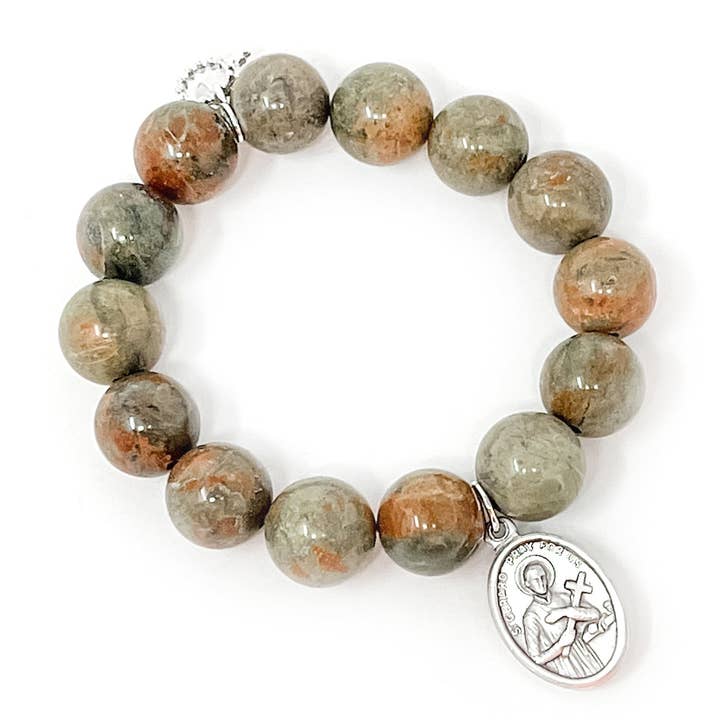Unakite Saint Gerard Bracelet - Patron of Mothers & Babies for wholesale by PowerBeads by jen
