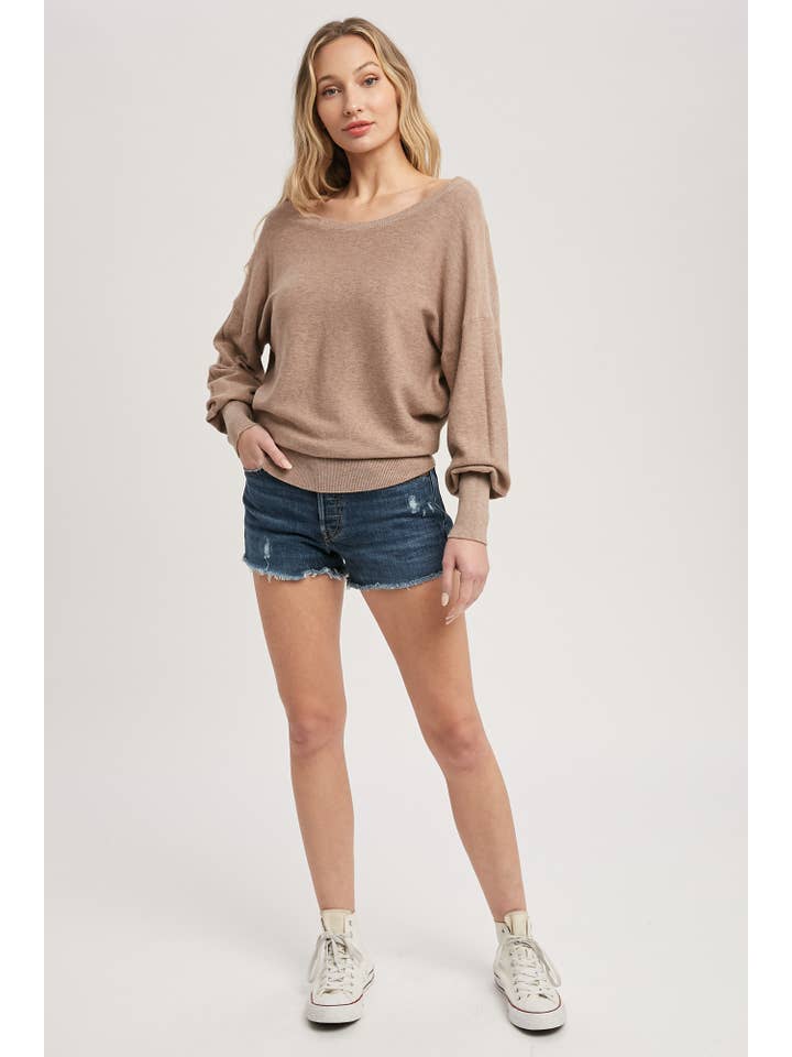 Bluivy - Wholesale Sweatshirt - Women's - BACKLESS BALLOON SLEEVES PULLOVER23