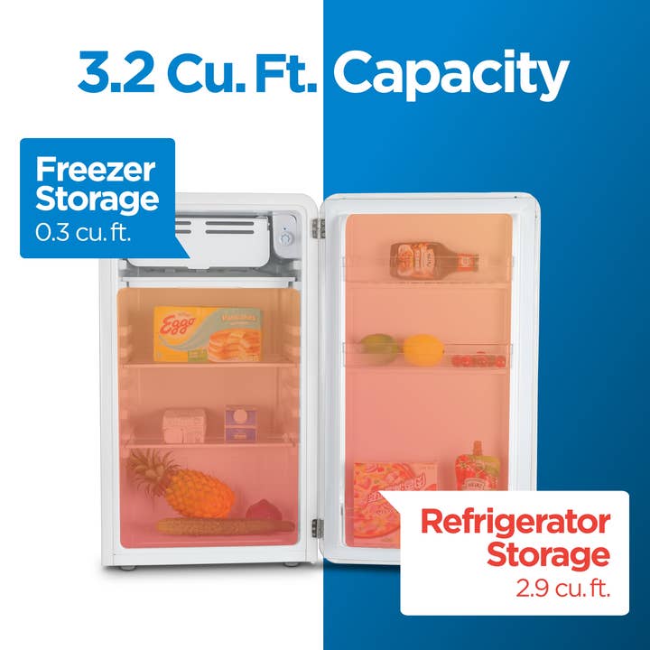 Equity Brands - Wholesale Portable/Mini Fridge - Commercial Cool Retro Refrigerator 3.2 Cu. Ft., White1