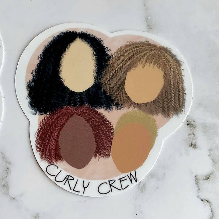 Curly Girl, Curly Crew Sticker for wholesale by Sassy and Chic Designs by Cori