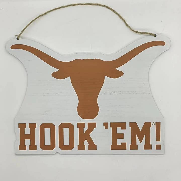 Houten deurhanger met Texas Logo voor wholesale door Valiant Gifts Inc