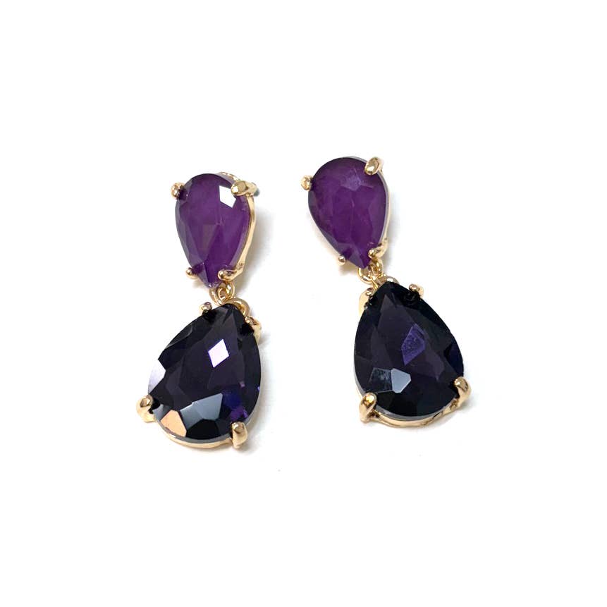 StarryNYC - Wholesale Dangle Earrings - Teardrop Glass Stone Dangle Crystal Bridal Earrings28