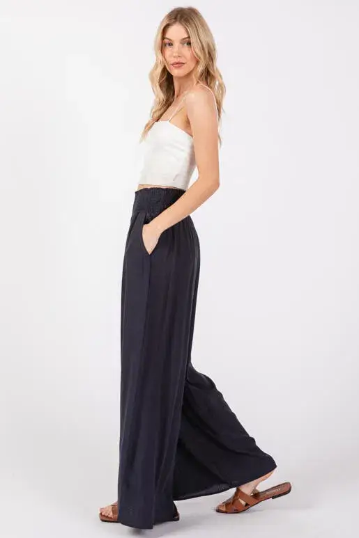 Final Touch – wholesale Pants – Women's – Heavy Gauze Wide Leg Pants - NP70263D-HV1