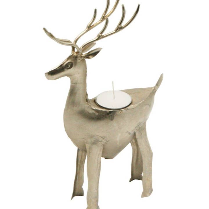 Buddha Groove - Wholesale Candle holder - Handcrafted Wrought Iron Reindeer Tea Light Holder2