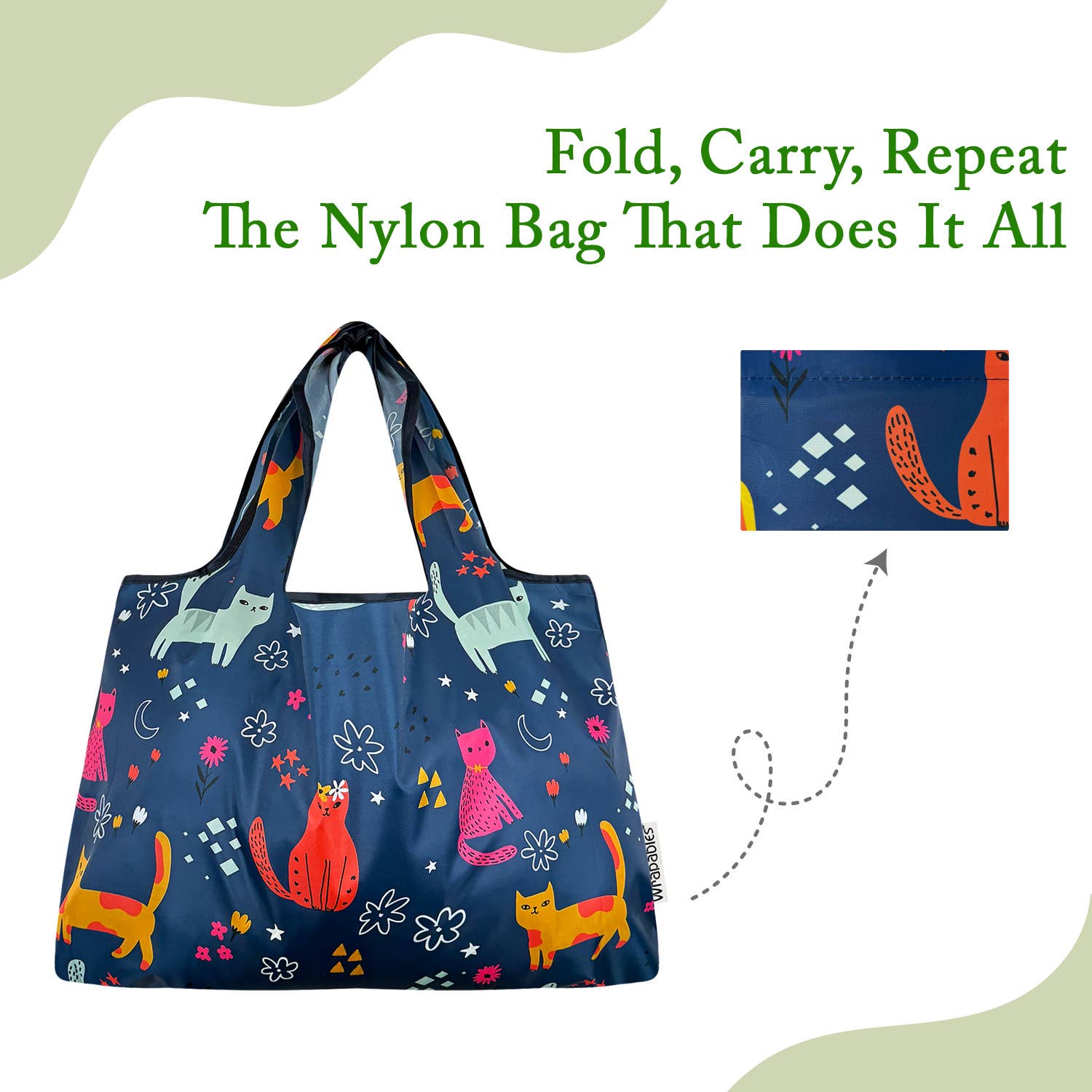 Wrapables.com - Vente Sacs de course/à provisions - Sac de courses réutilisable en nylon grand format Wrapables47