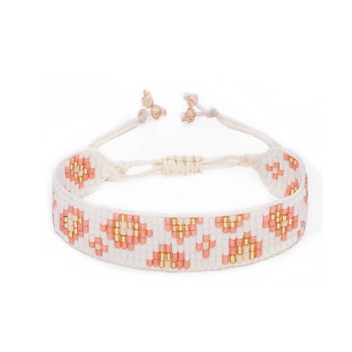 LOOM IRIS BRACELET/PEACH for wholesale by Claudia Navarro Jewelry USA