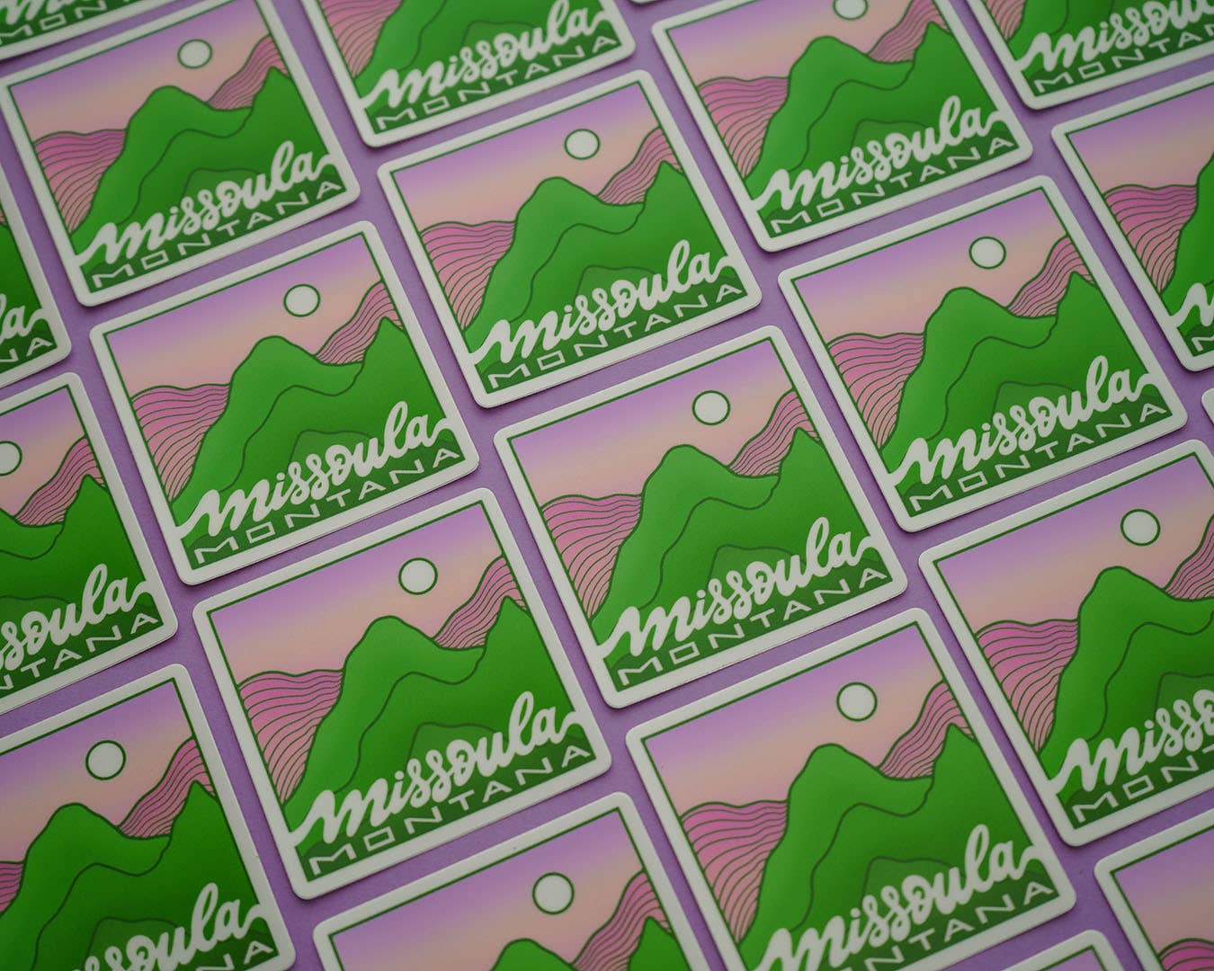 Trekkable Studios - Wholesale Sticker - Missoula Montana Square Mountains Sticker2