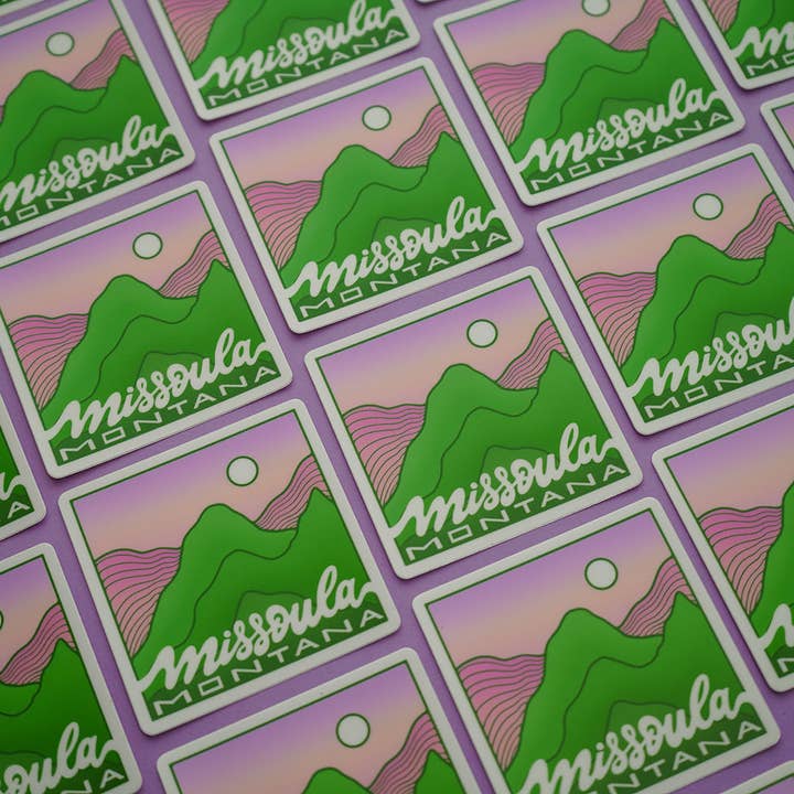 Trekkable Studios - Wholesale Sticker - Missoula Montana Square Mountains Sticker2