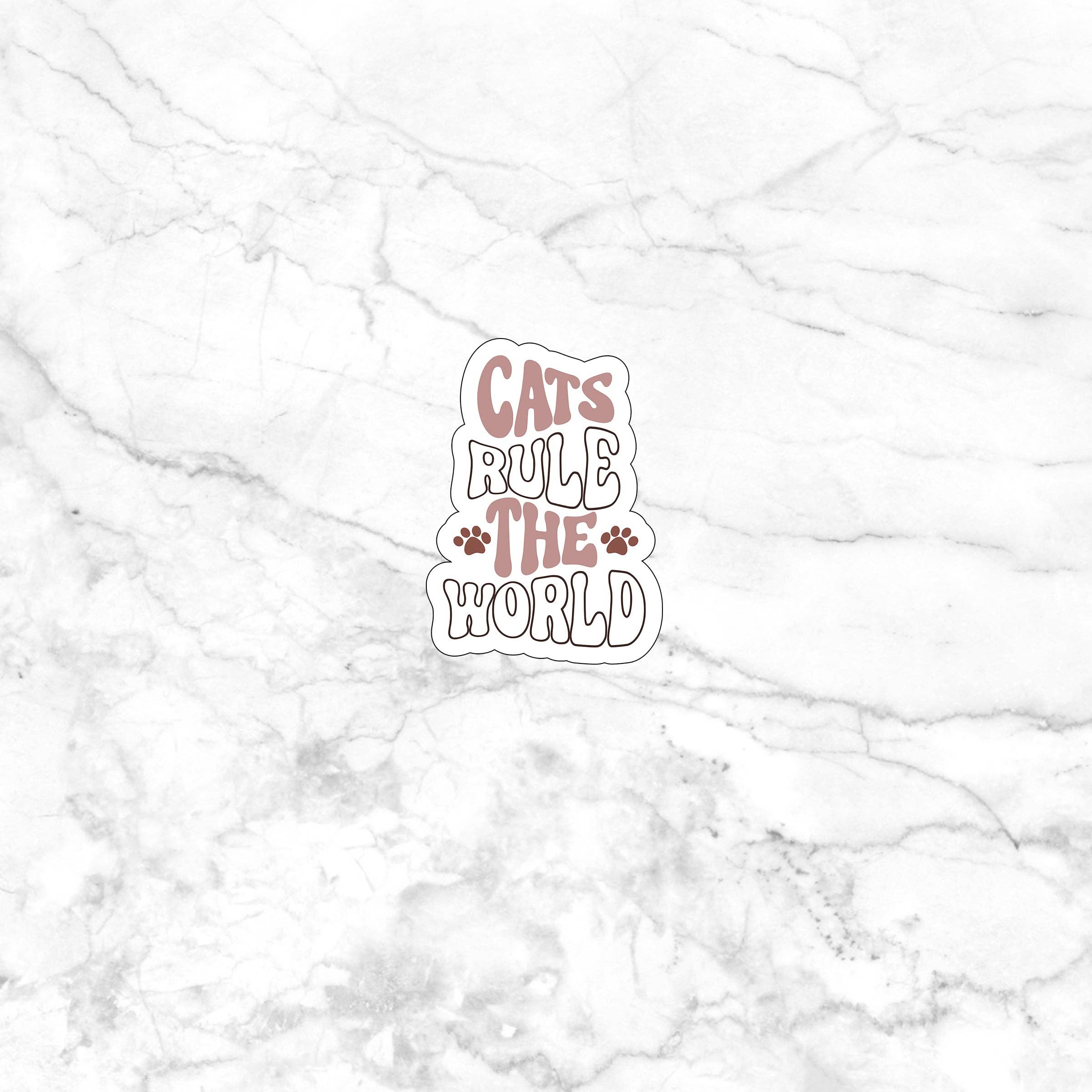 C3DAR Design - Vente Autocollant - Autocollant Cats Rule the World, autocollant en vinyle, autocollant pour ordinateur portable, autocollant pour tablette1