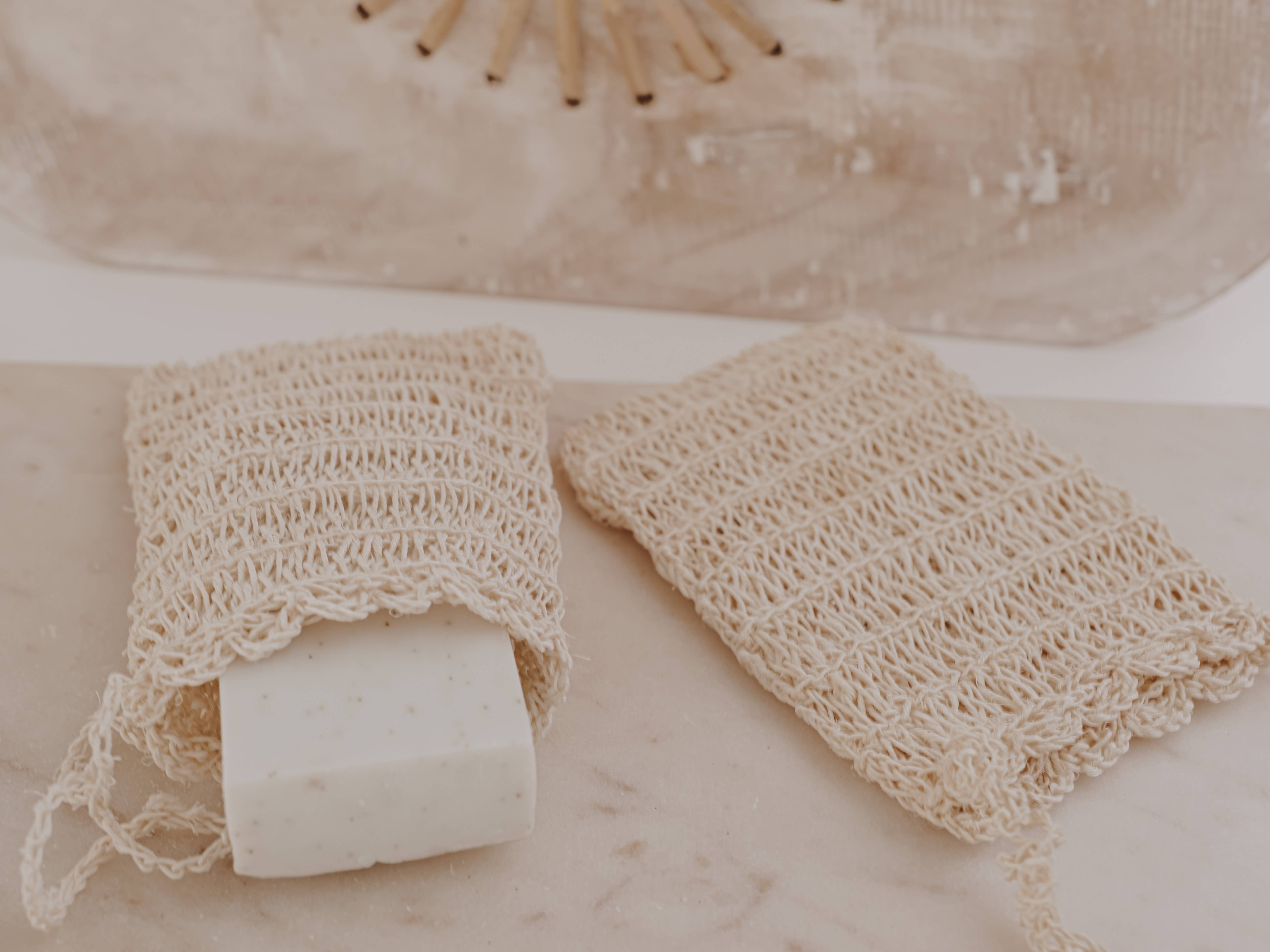 AspenOvations – wholesale Bath pouf/sponge – Handmade Agave Fiber Exfoliating Sponge Natural/ B-SOAP-BAG (Copy)1