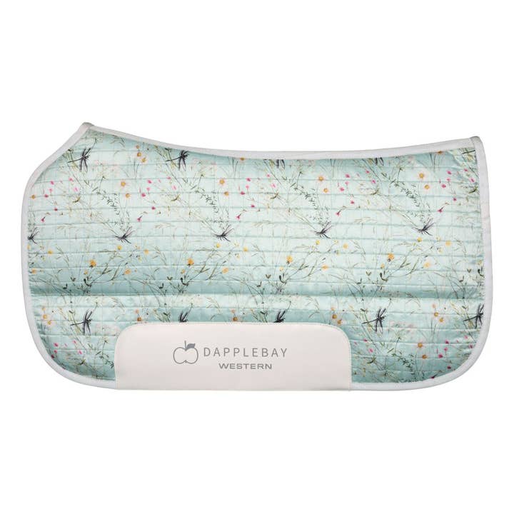 Dapplebay Dragonfly Meadow Western Saddle Pad-Green for wholesale by JPC Equestrian