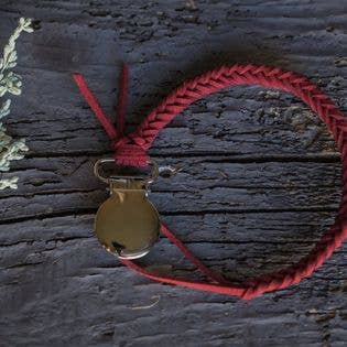 Brombie - Wholesale Pacifier Clip - Baby - Braided faux leather pacifier clip with metal attachment19