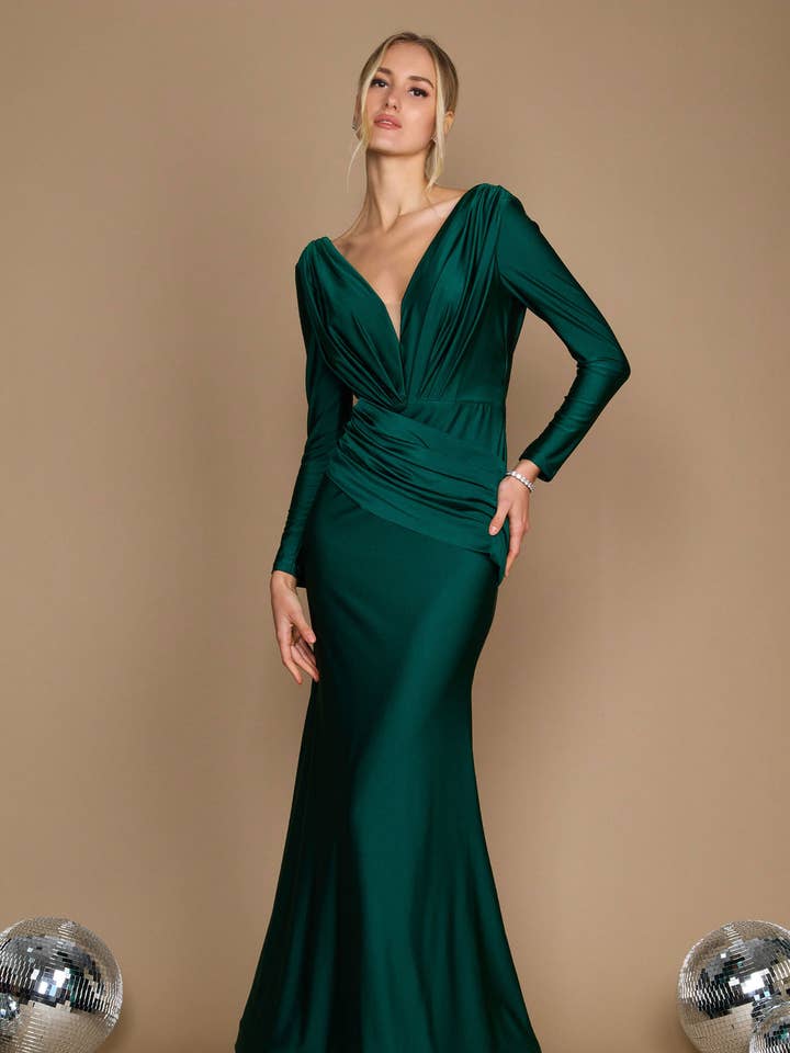 Kos Couture - Wholesale Gown - Women's - Long Sleeve Formal Evening Dress 7