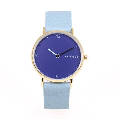 Orologio blu pallido / blu e oro per la vendita all'ingrosso da parte di Chikiboom