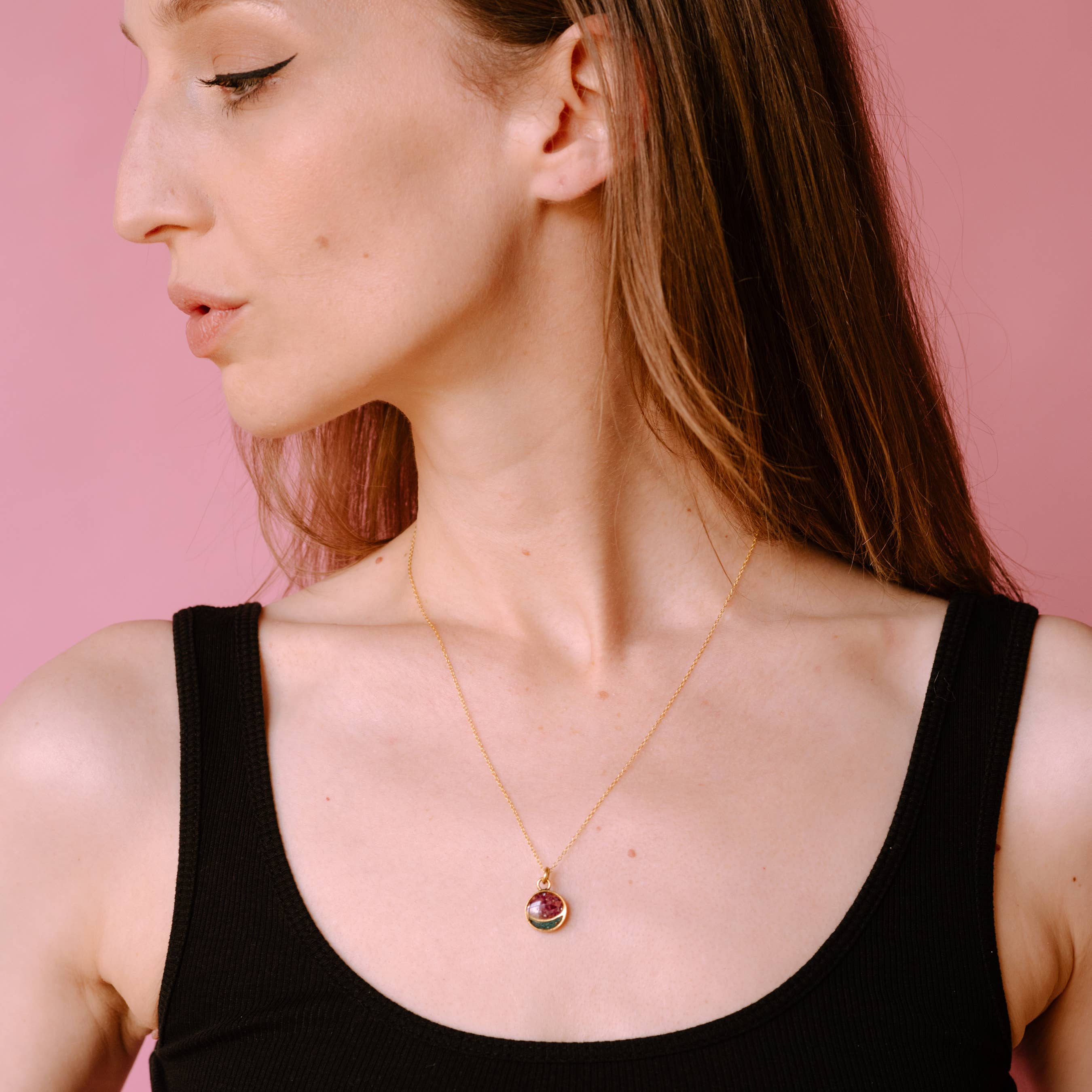 Cameoko - Wholesale Pendant/Charm Necklace - Mini Full Moon Necklaces1