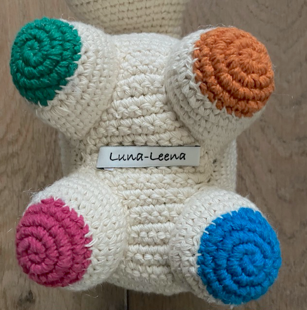 Luna-Leena  - handmade in Nepal - Wholesale Stuffed/Plush Toy - Kids & Baby - decoration hippo Gloria dots - hand crochet organic cotton4
