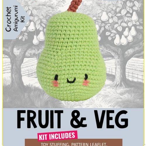 Knitty Critters - Pouch Pals - Fruit & Veg - Pear for wholesale by Creative World of Crafts