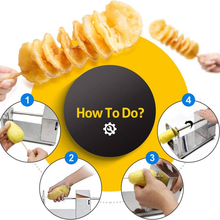 VIGOR - Wholesale Kitchen tool/gadget - Stainless Steel Potato Chip Cutter/Spiral Slicer Machine4