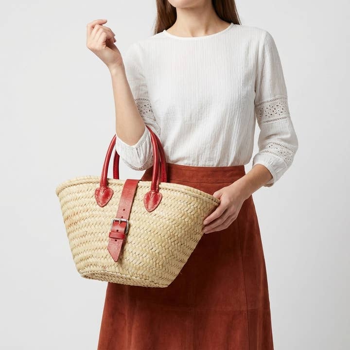 Melecraft - Vente Sac de plage - Sac en Paille Fait Main – Panier Français en Cuir11