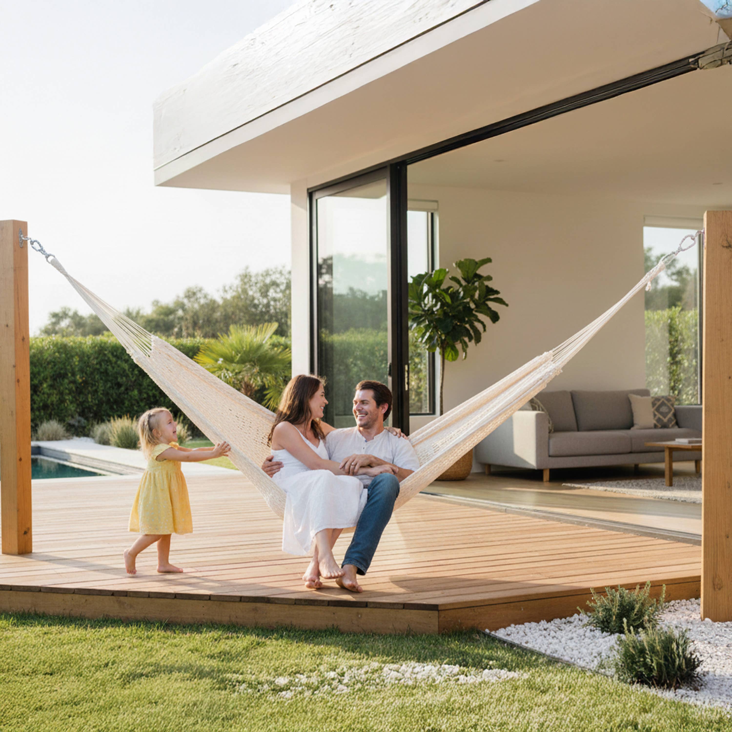 Sunnydaze Decor - Wholesale Hammock - 2-Person Cotton and Nylon Woven Fabric Hammock - Natural7