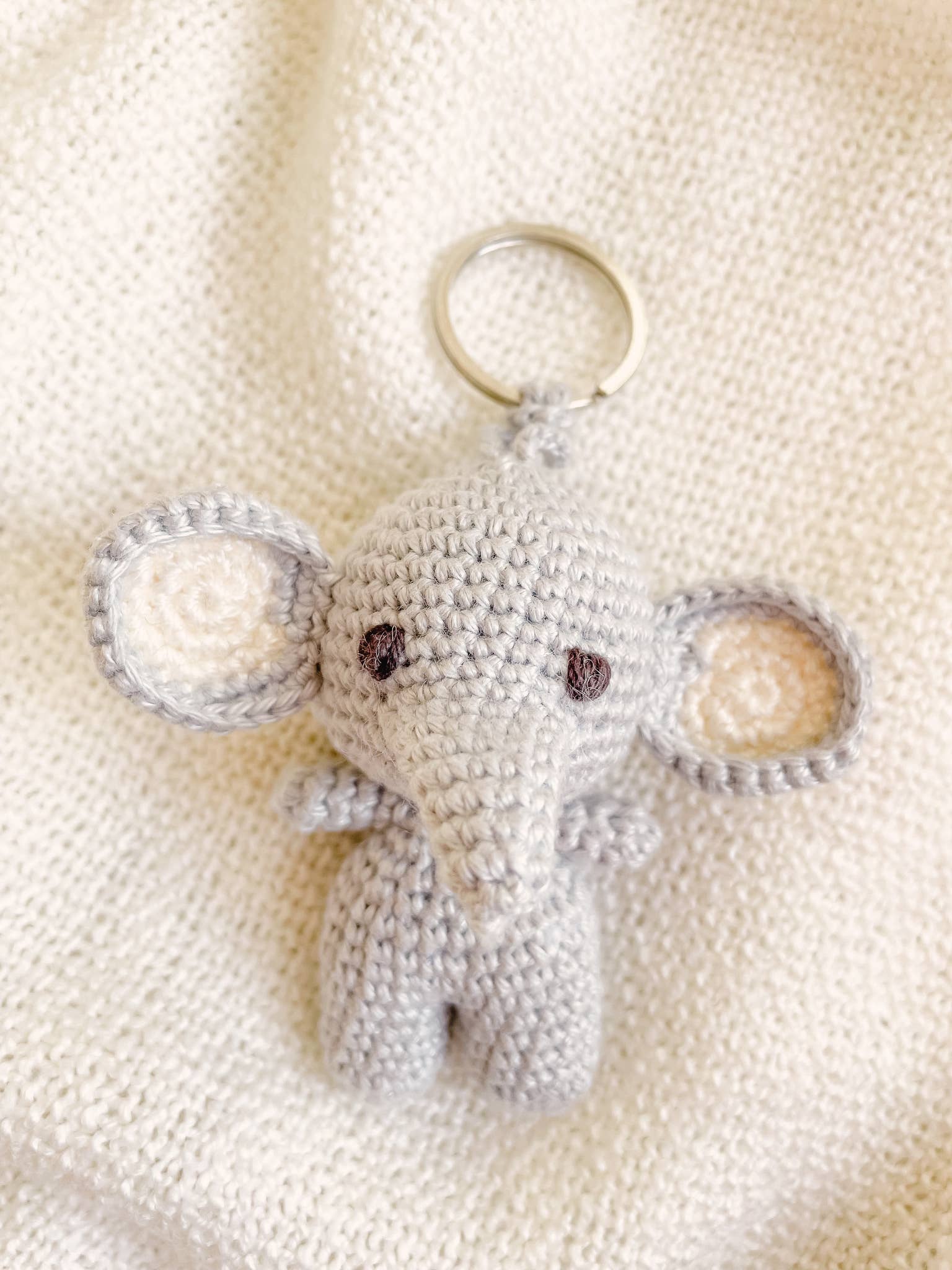 miniwhale studio – wholesale Keychain – Child – Hand-Made Crochet Elephant Keychain / UKCA-CE Certified0