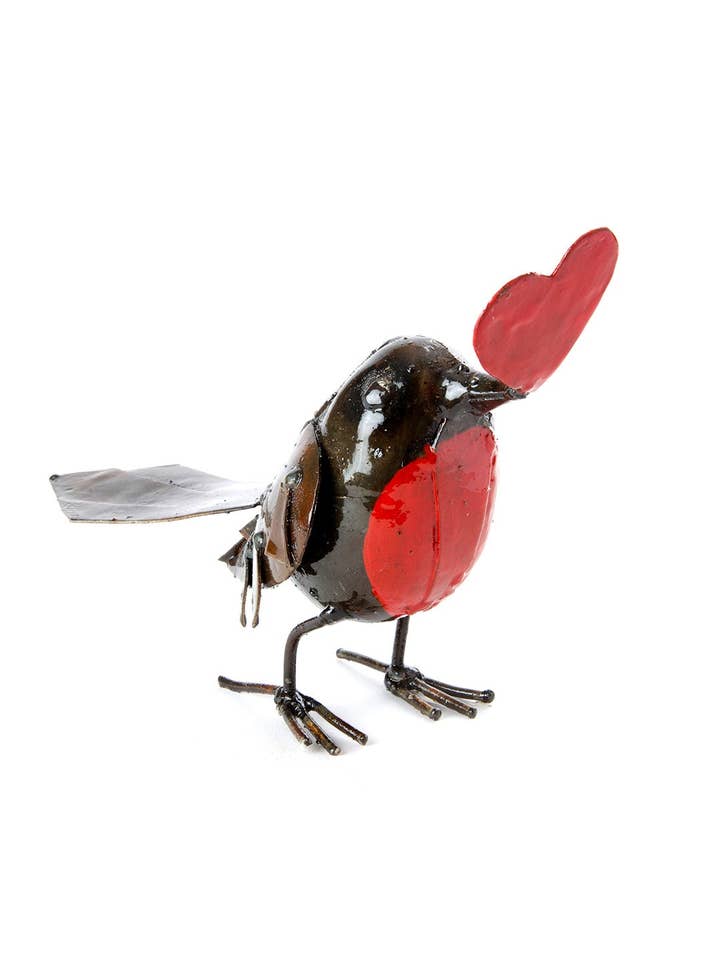 Recycled Metal Sweetheart Bird from Zimbabwe - Valentine's Day Gifts for wholesale by Swahili | AFRICAN MODERN