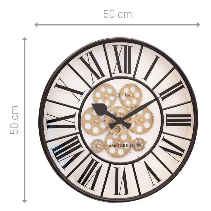 NeXtime - Wholesale Wall Clock - William Black & White Metal Wall Clock6