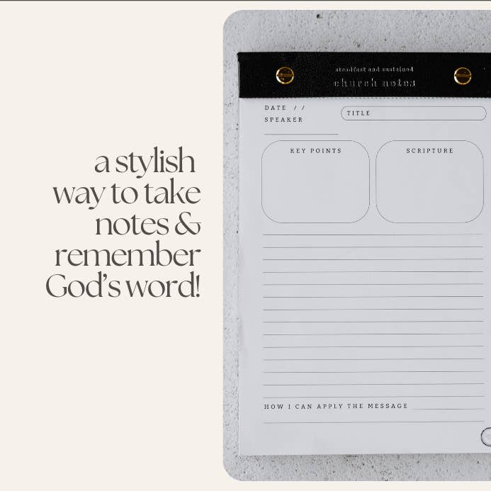 Steadfast and Sustained - Wholesale Notepad - Church Notes Notepad10