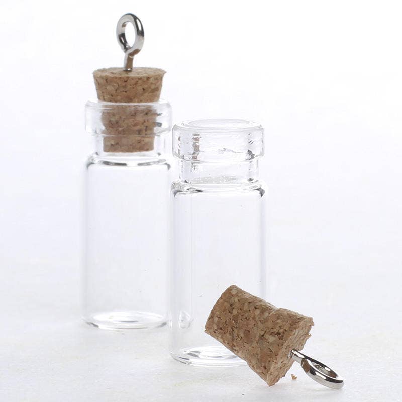 Factory Direct Craft - Wholesale Decorative tabletop object - 1-1/2" Miniature Corked Glass Bottle Charms3