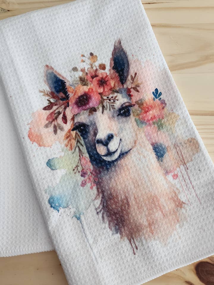 AKVAREL LAMA VISKESTYKKE for engroshandel hos Doodles and Lace