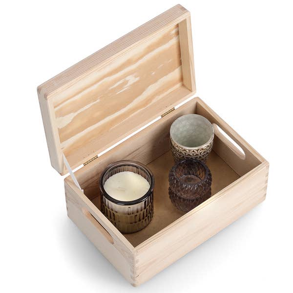 Zeller Present - Wholesale Decorative Box - Multipurpose Box with Lid, Softwood FSC 100% #17