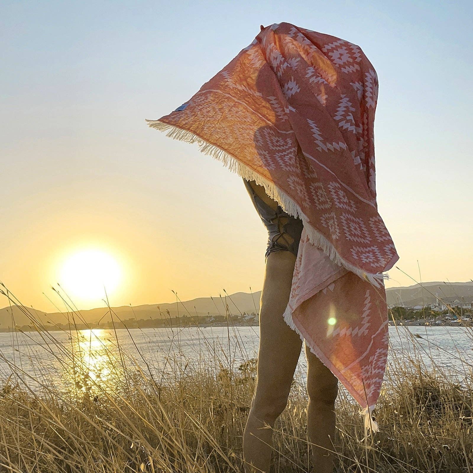 HELLO TURCO Turkish Towels - Wholesale Beach Towel - Kilim Orange Handwoven1