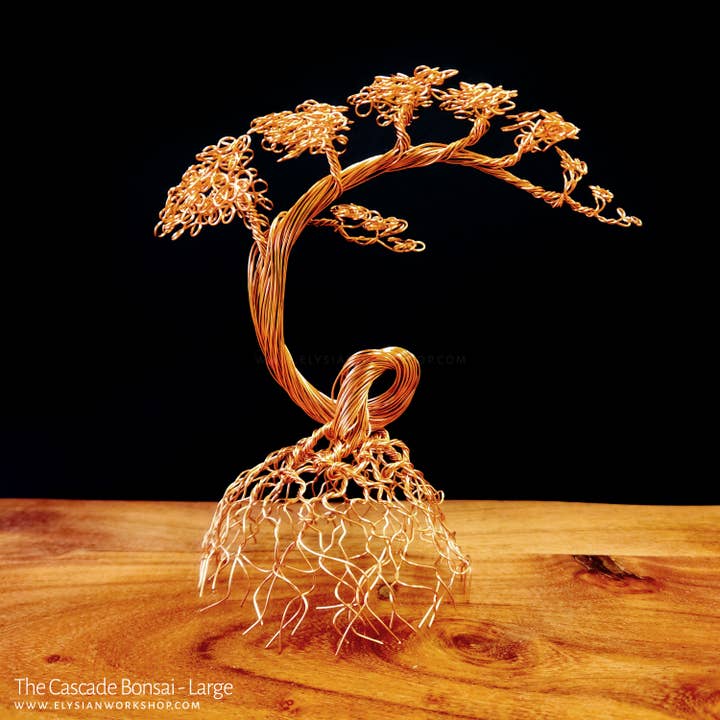 Cascade Bonsai Tree Handmade Copper Sculpture Boho for wholesale by Elysian Workshop