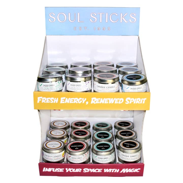 Designs by Deekay Inc. - Wholesale Retailer Display - Home & Living - Smudge Candles Countertop Display Unit (CDUs)1