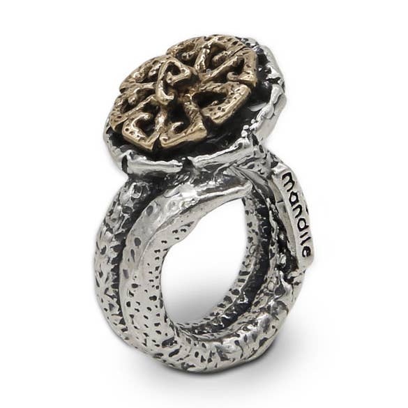 Anello in argento 925 e bronzo (AR056) per la vendita all'ingrosso da parte di Mandile Gioielli