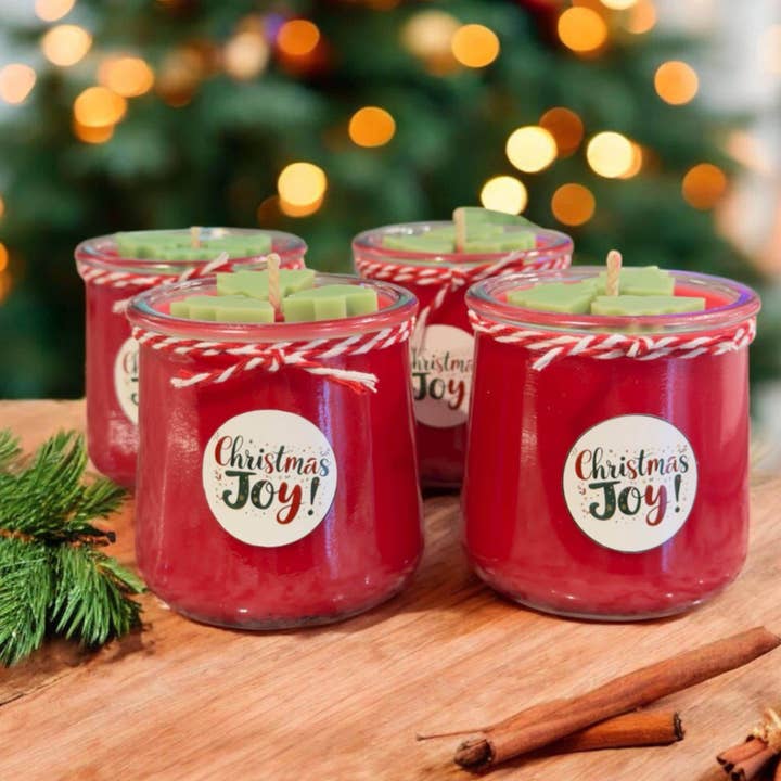 Handmade Soy Scented Christmas Candle with Tree Decor for wholesale by Karly’s Candles