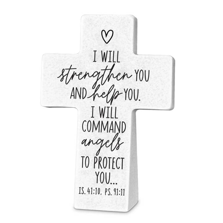 Magnolia - Wholesale Decorative Tabletop Object - LCP Tabletop Cross I Will Strengthen You